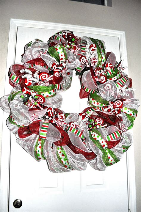 Christmas Wreath Using Wired Mesh Ribbons Ribbon Wreath Christmas