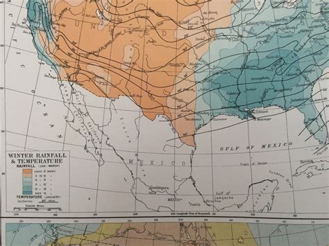 1920 United States Climate Extra Large Original Antique Map Etsy