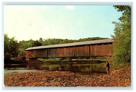 1972 Covered Bridge Over East Branch Of Delaware River At Downsville Ny