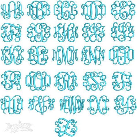 Preppy Vine Interlocking Monogram Bold Machine Embroidery Font