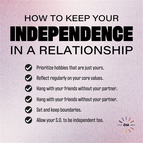 How To Be Independent In A Relationship Dear Media