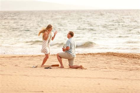 Wide Open Beach Sunset Proposal Alex Hannah Engaged On Maui