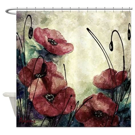 Red Poppies Shower Curtain By Simpleshopping