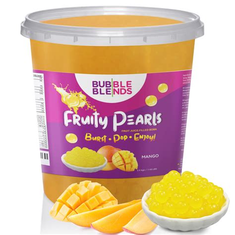 Buy Bubble Blends Mango Popping Boba 748lbs119oz Fruit Juice