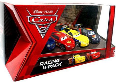 Disney Pixar Cars Cars 2 Racing 4 Pack Mcqueen Gorvette Schnell Del