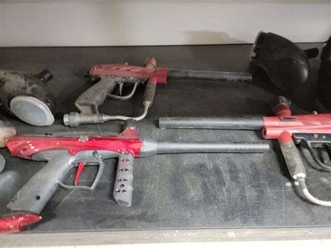 Lot Vintage Paintball Guns And Gear Dixons Auction At Crumpton