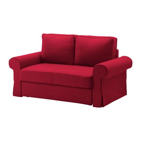 Divani letto da due posti, con materasso singolo (100x190 cm, h 14), in vendita on line; BACKABRO Divano letto a 2 posti - Nordvalla rosso - IKEA