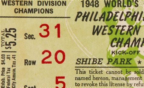 1948 Philadelphia Eagles Game Ticket Print Vintage Football Etsy Uk