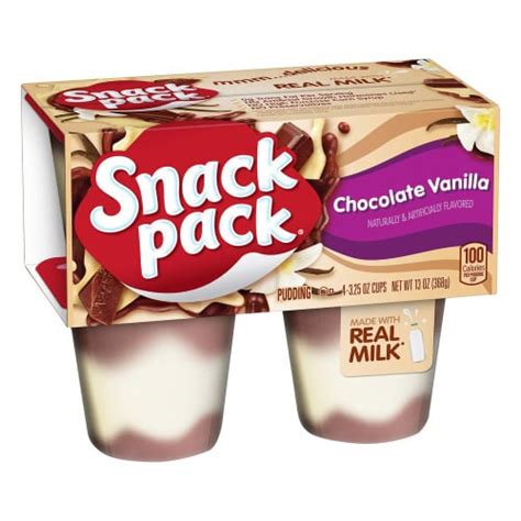 Chocolate Vanilla Pudding Cups Snack Pack 4 X 32 Oz Delivery