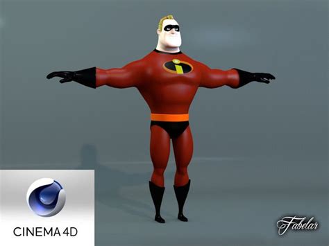 Mr Incredible 3d Model Max Obj 3ds Fbx C4d 10 Cartoon Characters