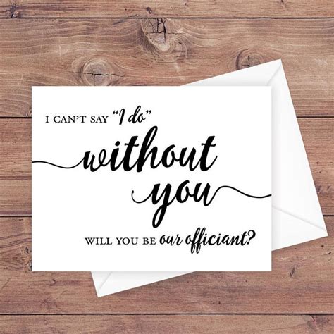 Will You Be Our Officiant Card I Cant Say I Do Without Etsy