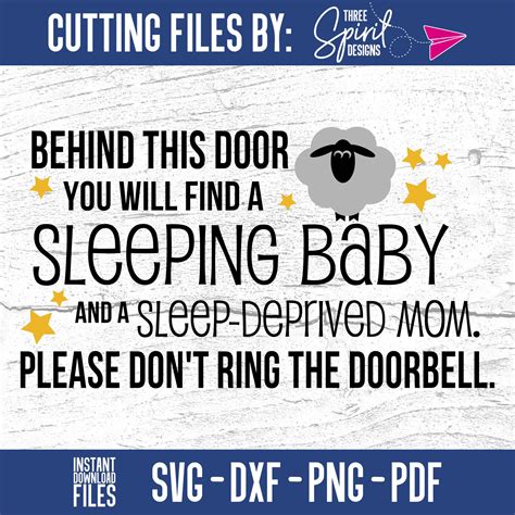 I don't get it me: Sleeping Baby Door Sign SVG Do Not Knock Door Hanger ...