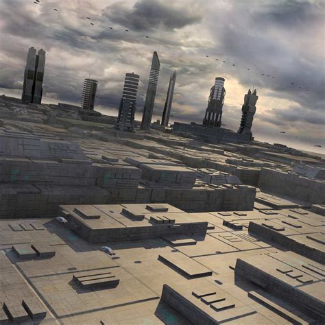 Sci Fi City Futuristic Buildings 3d Model 139 Max Fbx Free3d