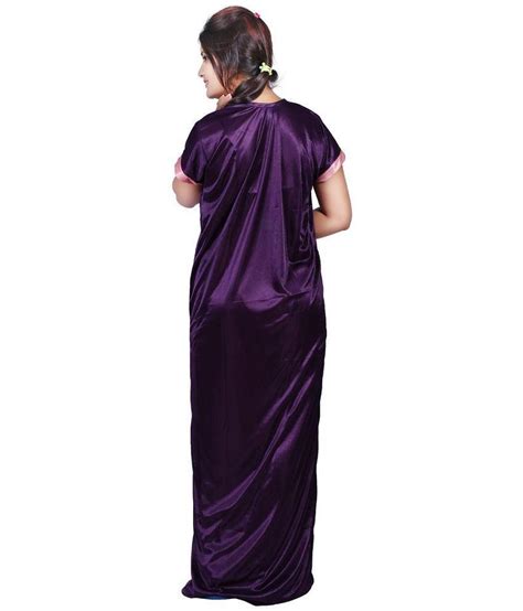 Buy Mahaarani Purple Satin Nighty And Night Gowns Online At Best Prices
