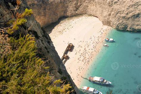 Top View Of The Navagio Beach With People 14230586 Stock Photo At Vecteezy