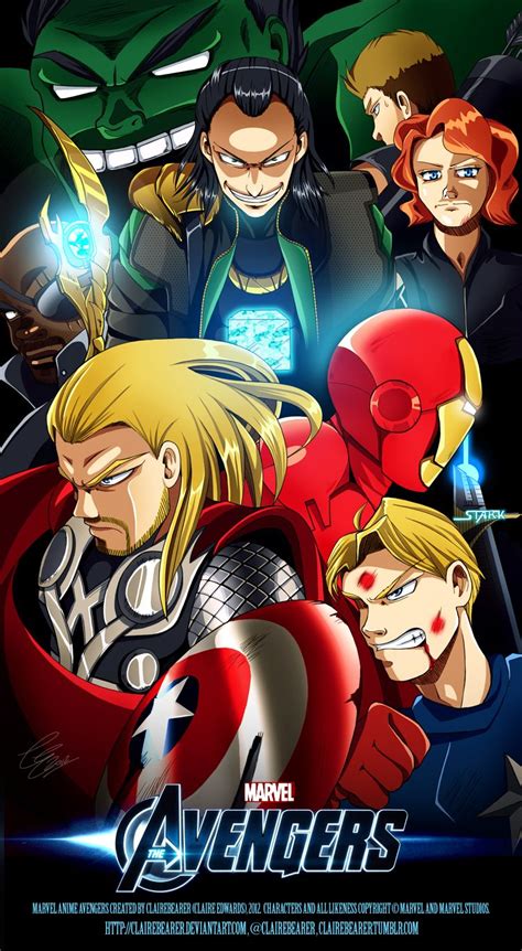 The Anime Avengers By Clairebearer On Deviantart Avengers Marvel