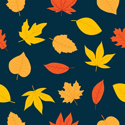 Autumn Leaves Seamless Pattern 669992 Vector Art At Vecteezy
