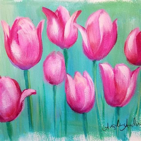 Easy Tulips Acrylic Painting Tutorial By Angela Anderson On Youtube