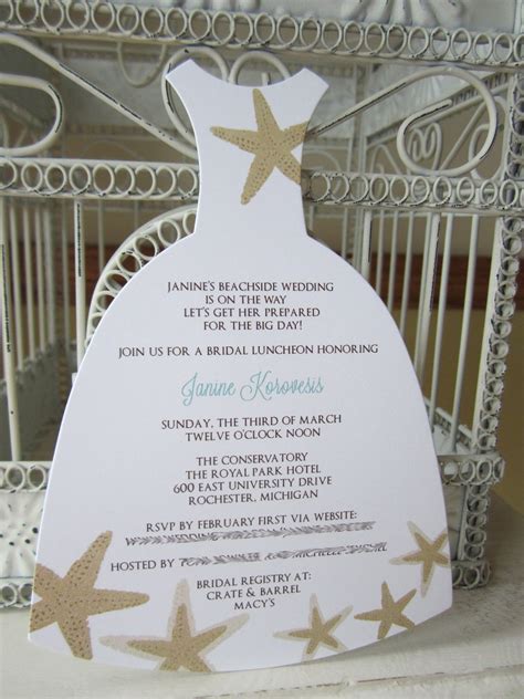 There are so many options and elements (sand! Beach Theme Star Fish Bridal Shower Invitation Custom Order