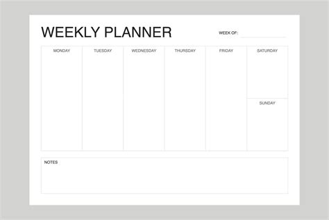 Minimalist Weekly Planner Template Weekly Schedule 11842603 Vector Art