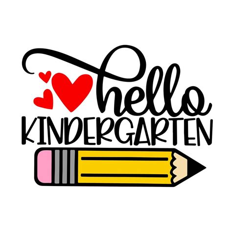 Hello Kindergarten Hello Kindergarten Svg Full Color Svg First Day