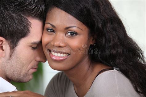 Portrait Of Romantic Mixed Couple Stock Image Image Of 2530