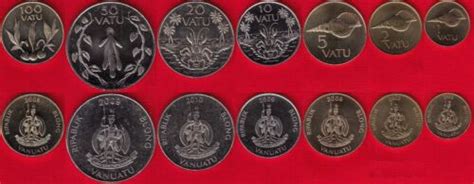 Vanuatu Set Of 7 Coins 1 100 Vatu 2002 2010 Unc Ebay