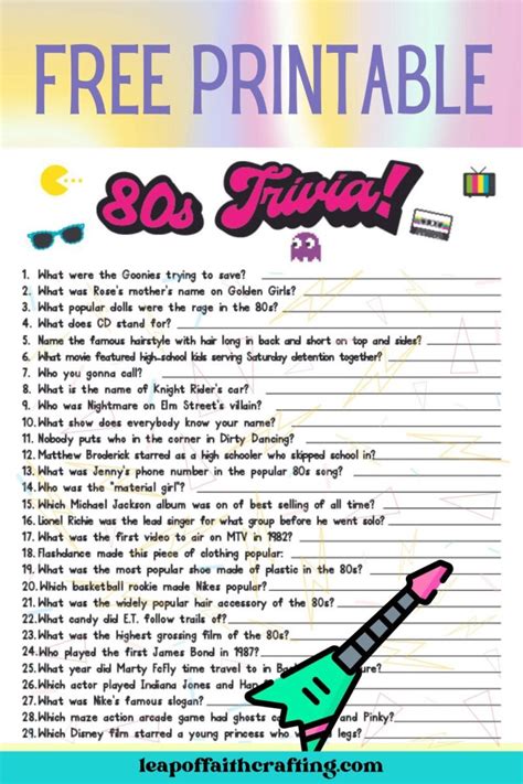 S Trivia Questions And Answers Printable Free Leap Of Faith Crafting