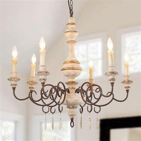 6 Light Shabby Chic French Country Chandeliers Lnc Home