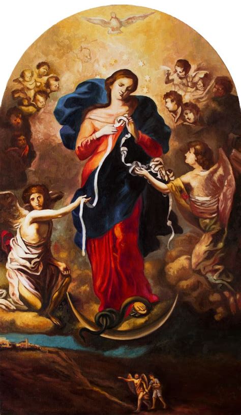 Reproducción Realizada A óleo Sobre Lienzo De La Virgen Desatanudos En