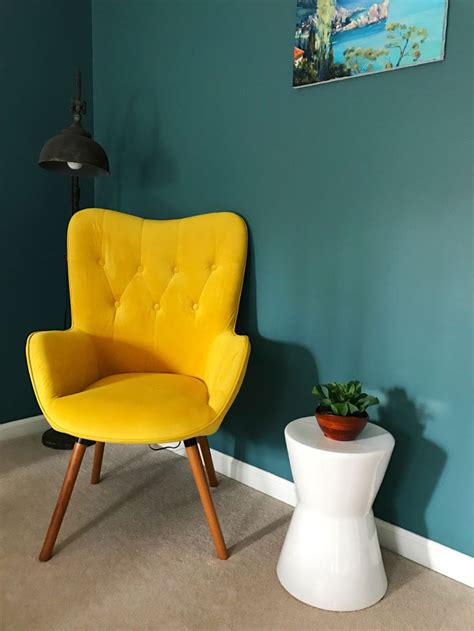 I Used This Yellow Chair To Add A Small Color Splash Into My Moody Teal