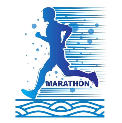 premium vector man running of marathon logo geometric running man