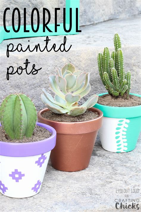 Colorful Painted Clay Pots For Summer Planting The Crafting Chicks