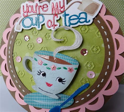 The Electric Poppy Cricut Circle Card Cup Of Tea