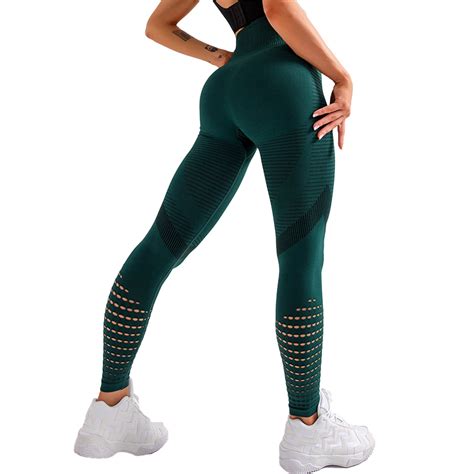 Fittoo Fittoo Women High Waist Seamless Gym Leggings Hollow Out Tights Ultra Stretch Gym