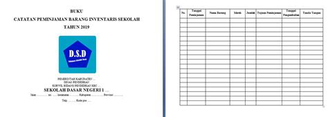 Format Terbaru Contoh Buku Daftar Peminjaman Barang Inventaris Sekolah