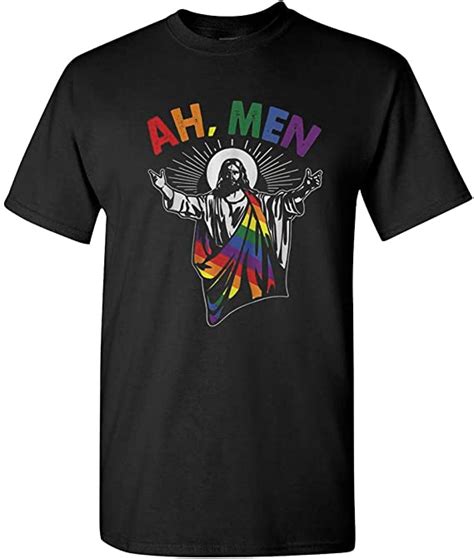 Summi Ah Men Jesus Pride Funny Lgbtq Pride T Shirt Amazon Co Uk Everything Else