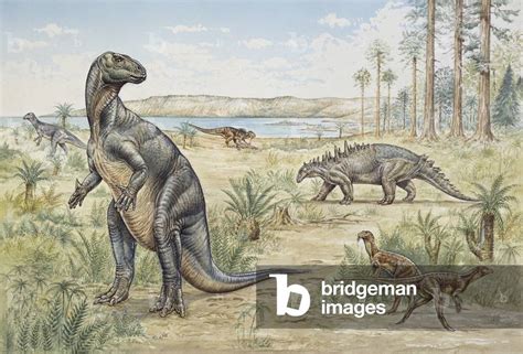 Lower Cretaceous Dinosaurs Discovered In England Colour Litho