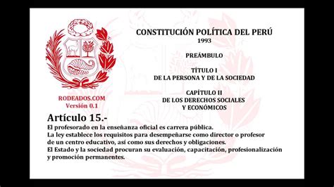 Titulo I Capitulo Ii Constitucion Politica Del Peru Youtube