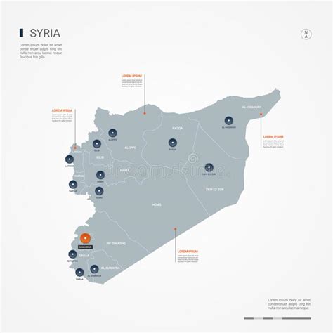Ejemplo Infographic Del Vector Del Mapa De Siria Ilustración del Vector Ilustración de pista