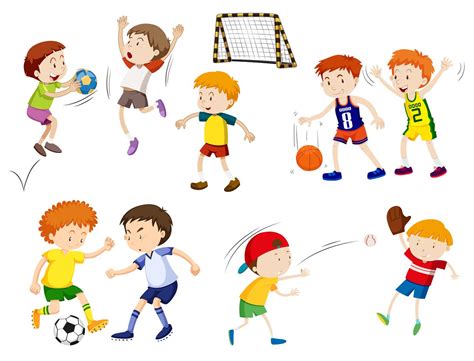 Boys Playing Different Sports 295857 Vector Art At Vecteezy