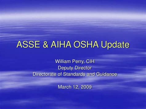 Ppt Asse And Aiha Osha Update Powerpoint Presentation Free Download