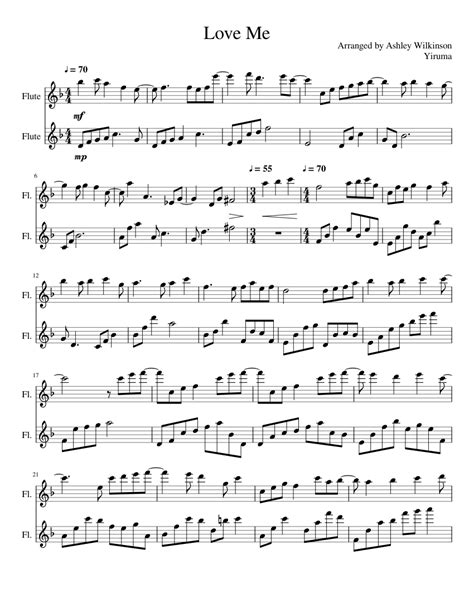 Love Me Flute Duet Sheet Music For Flute Woodwind Duet