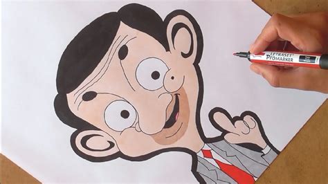 Drawing Mr Bean Cartoon Character Markers Youtube