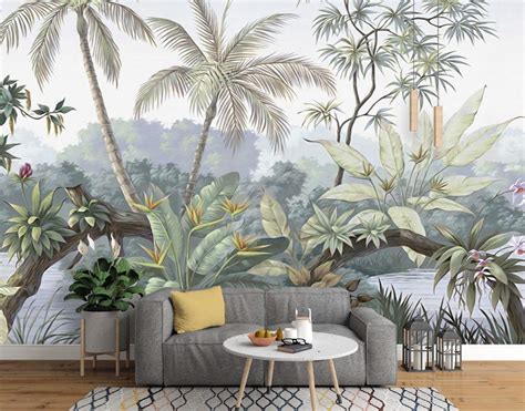 Download Amazon Murwall Forest Wallpaper Retro Jungle Wall Mural Lake By Emilys Wallpaper
