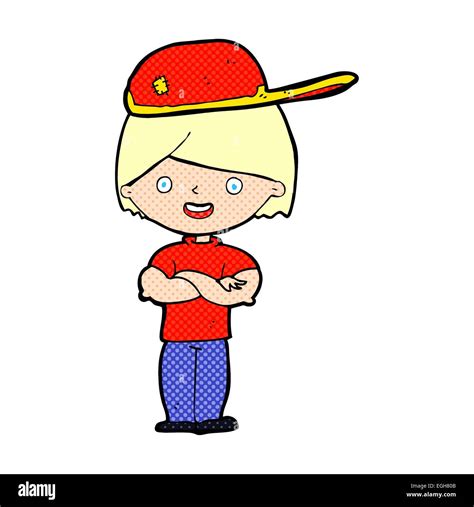 Cartoon Boy Wearing Cap Stock Vector Image And Art Alamy