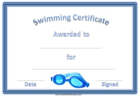 Swimming Awards In Certificate Templates Free Certificate