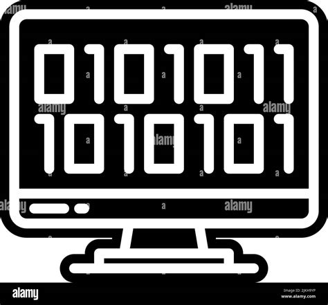 Binary Code Icon Black Vector Illustration Stock Vector Image And Art Alamy