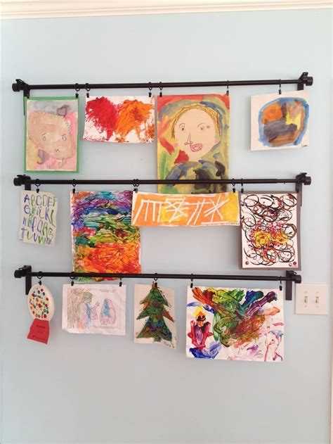 Hang Ideas For Unframed In 2020 Art Display Kids Art Display Wall