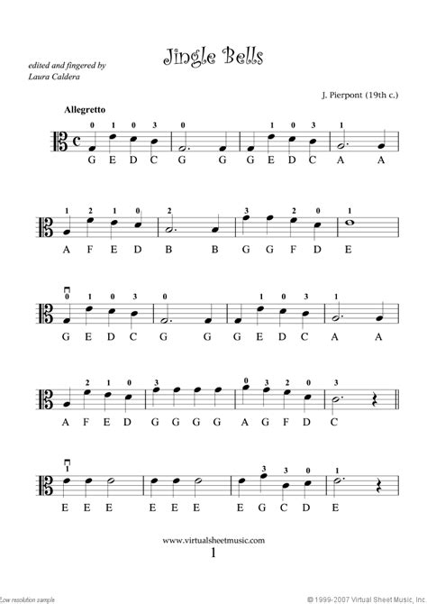 On a guitar, the music notes are played on the guitar's. Viola Solo Christmas Sheet Music Carols "For Beginners", collection 1